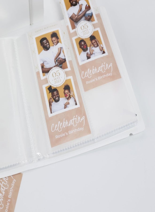 SMILE&WAVE Photo Booth Photo Album - For Wedding or Party- Holds 120 Photobooth 2x6 Photo Strips - Slide In (1, WHITE WITH BAND) - Image 3